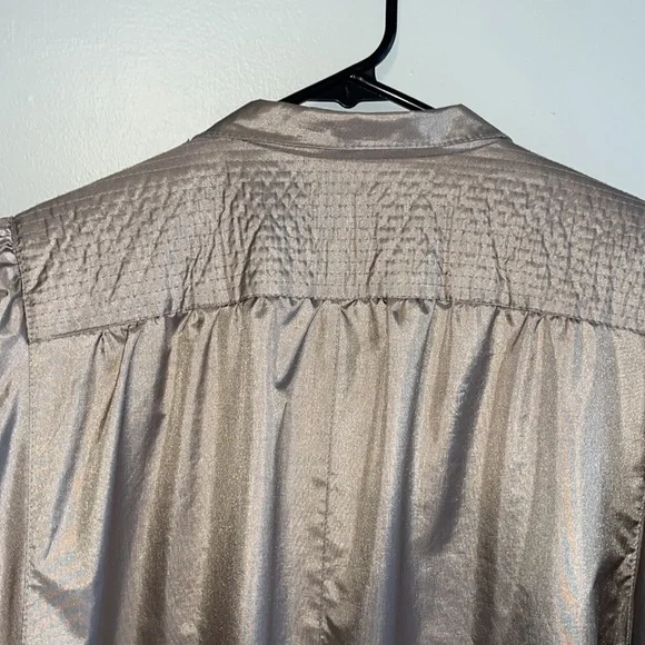 Windsor Bay women’s  vintage Metallic pewter long belted Trench Coat Size 8 - Picture 8 of 12